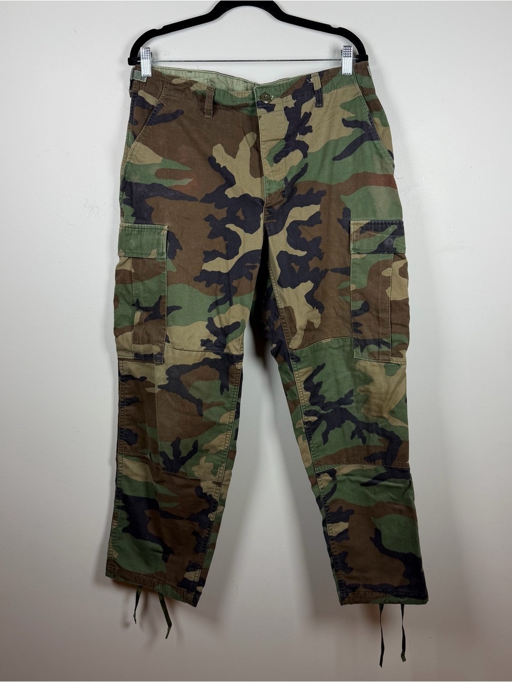 VTG 90s Propper Pants Medium SHORT Woodland Camo BDU Combat Cargo Army Military